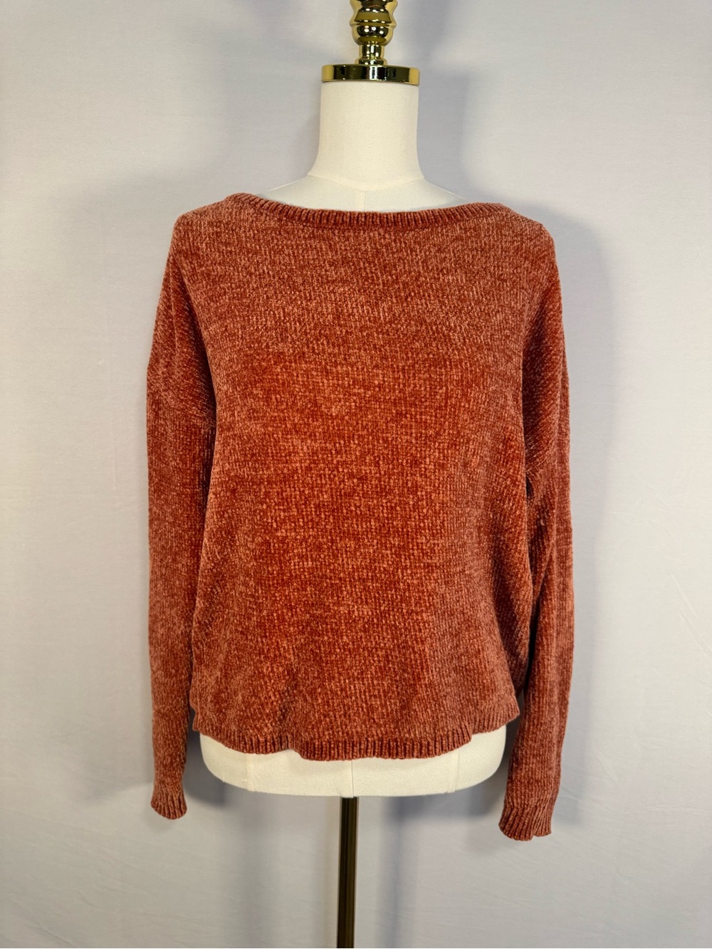 Express Chenille Look Coral Sweater M